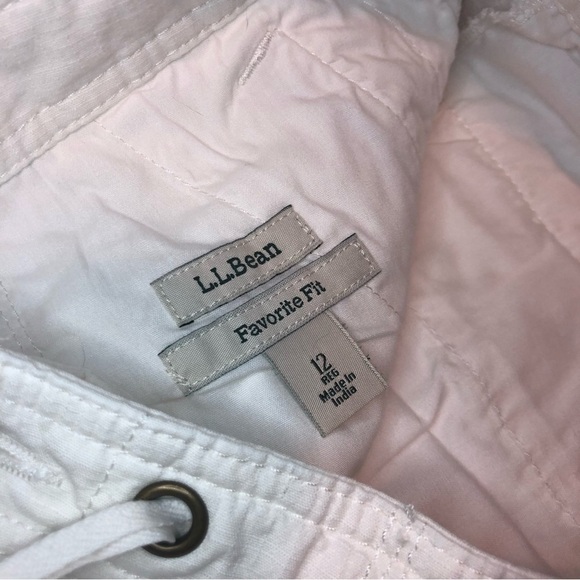 LL Bean Favorite Fit Womens White Cotton Spandex Size 12 Stretch Drawstring Pant - Picture 5 of 10